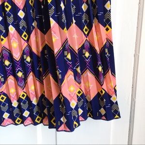 LuLaRoe Jill Accordion Pleated Midi Skirt - Navy